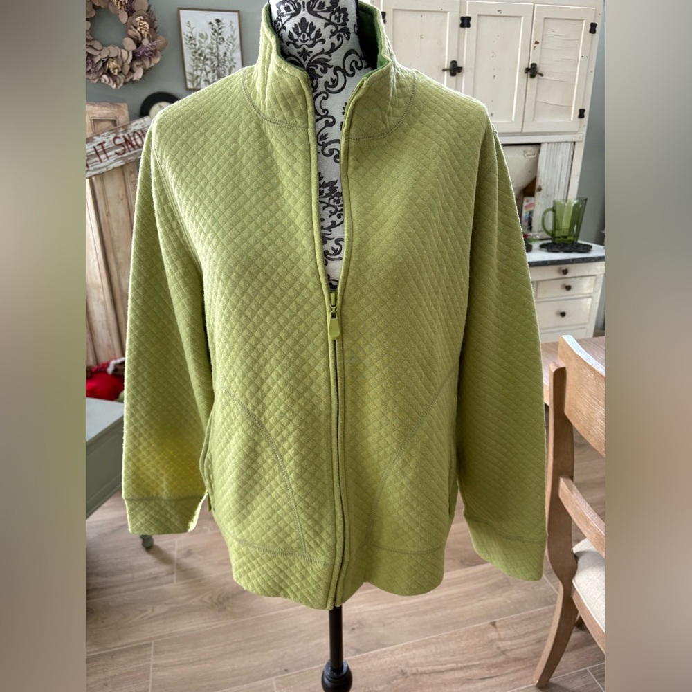 Statements petite large lime green green zip up jacket